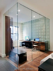 Frameless Clear Glass Partition Wall Vertical Full View Interior Office Partition
